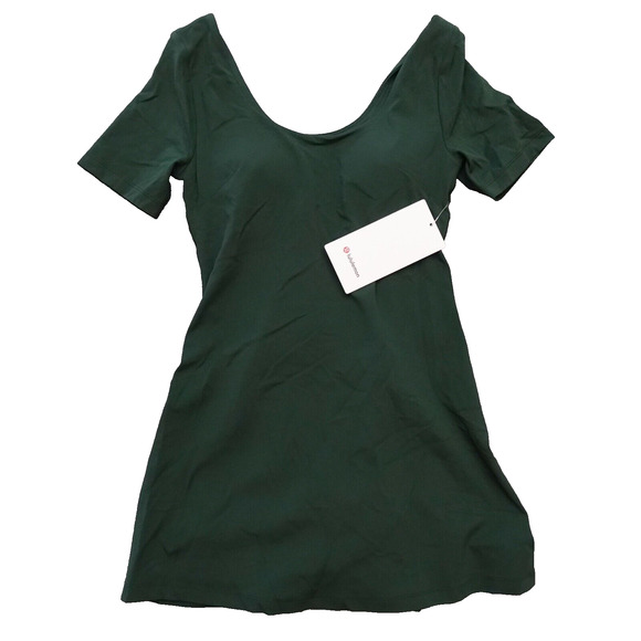New Lululemon Size 4 Align Short Sleeve Dress 3" Liner Nulu LGYG Legacy Green - Picture 2 of 12